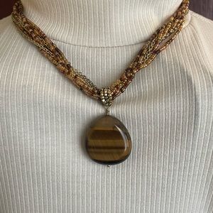 Twisted beaded brown necklace